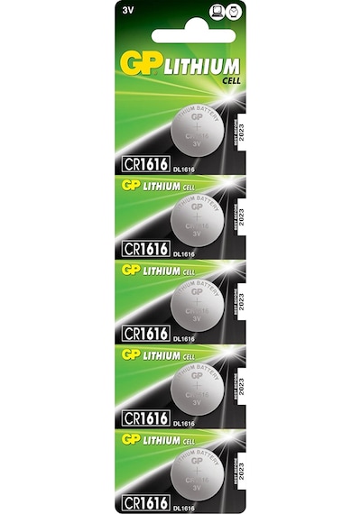 GP CR1616 3V Lityum Kartela Düğme Pil 5'li
