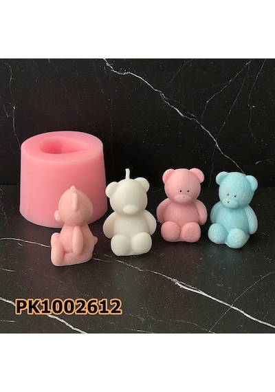 Pk1002612 - Silikon Kalıp Mum Kalıbı - Minik Ayıcık Renksiz