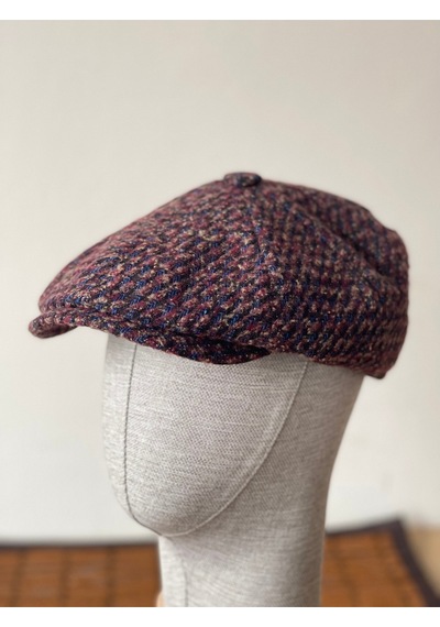 Aida Jewelss Kışlık Özel Kumaş Yünlü Peaky Blinders Model Dökümlü Unisex Yünlü Kasket Şapka Bordo
