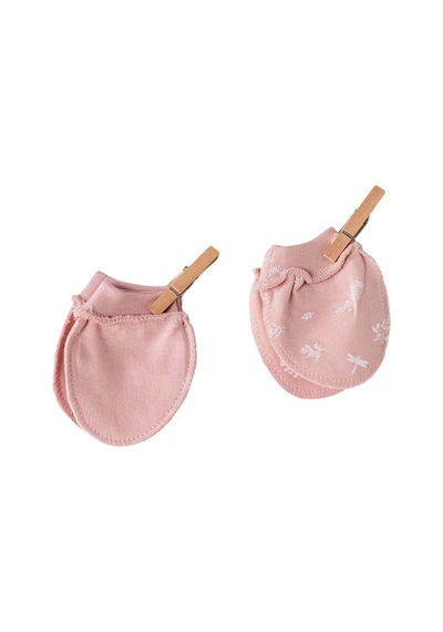 Andywawa Ac23070 Floral 100% Organic Cotton Prematüre Eldiven Pink Pembe