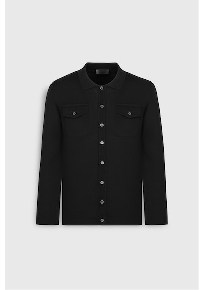 AC&Co / Altınyıldız Classics Erkek Sıyah Sıcak Tutan Yünlü Standart Fit Normal Kesim Gömlek Yaka Cepli Triko Hırka Siyah AC&Co / Altınyıldız Classics Erkek Sıyah Sıcak Tutan Yünlü Standart Fit Normal Kesim Gömlek Yaka Cepli Triko Hırka Siyah