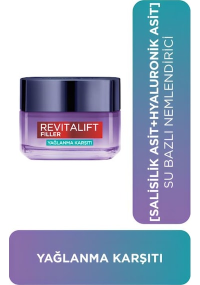 L'Oréal Paris Revitalift Filler Yağlanma Karşıtı Su Bazlı Nemlendirici Jel Krem 50 ML
