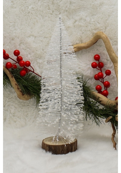 Mini Beyaz Çam Ağacı 25 Cm Yılbaşı Süsü