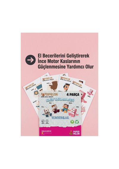 Sevimli Robatlar Origami Seti, Kağıt Katlama Seti Paper Craft, Ebeveyn Çocuk Aktivitesi
