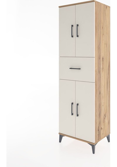 Hyperion Dolap 3 Raflı Tek Çekmeceli 4 Kapaklı 60x44x195 Çam-aytaşı Atlas Çam
