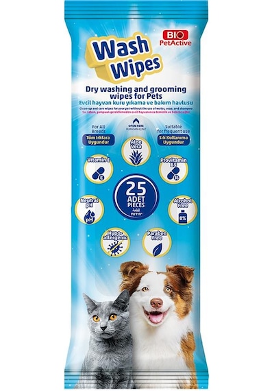 WASH WIPES (EVCİL HAYVAN KURU SİLME BAKIM KESESİ)