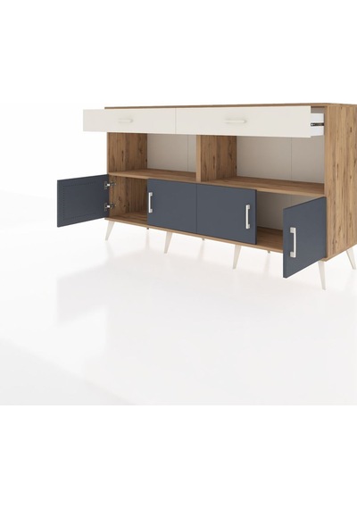 Hyperion Konsol 2 Raflı 2 Çekmeceli 4 Kapaklı 176x44x99 Çam-antra Çam-antrasit/aytaşı Hyperion Konsol 2 Raflı 2 Çekmeceli 4 Kapaklı 176x44x99 Çam-antra Çam-antrasit/aytaşı