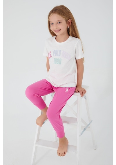 U.s. Polo Assn. Kız Çocuk Beyaz 2'li Takım Beyaz - Pembe