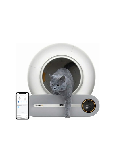 Haustier MSP01 Akıllı Otomatik Kedi Tuvaleti , App Kontrol, 65lt Hazne, 9lt Çöp haznesi, İyonizer Kötü Koku Giderici