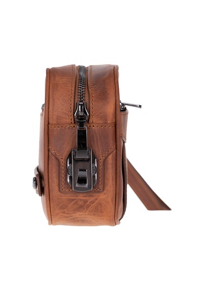 Bloominbag Forge Wrist Heritage Saddle Luxe Hakiki Deri Unisex Kilitli Clutch Kahverengi
