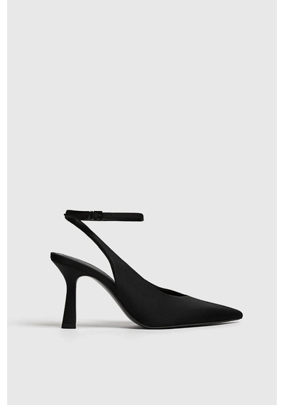 Duxal Shoes Arkası Açık Topuklu Ayakkabı Siyah
