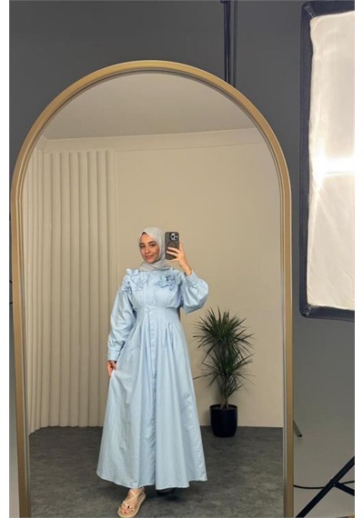 Neşeli Butik Kadın Bebe Mavi Belden Oturtmalı Çiçek Detaylı Premium Tesettür Elbise Nbvq4933 Bebe Mavisi Neşeli Butik Kadın Bebe Mavi Belden Oturtmalı Çiçek Detaylı Premium Tesettür Elbise Nbvq4933 Bebe Mavisi