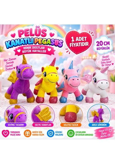 Storeşahin Peluş Kanatlı Pegasus 20 Cm 1 Adet Fiyatıdır Shn0720 Çok Renkli