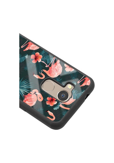 General Mobile Gm 8 Flamingo Leaf Tasarımlı Glossy Telefon Kılıfı Çok Renkli