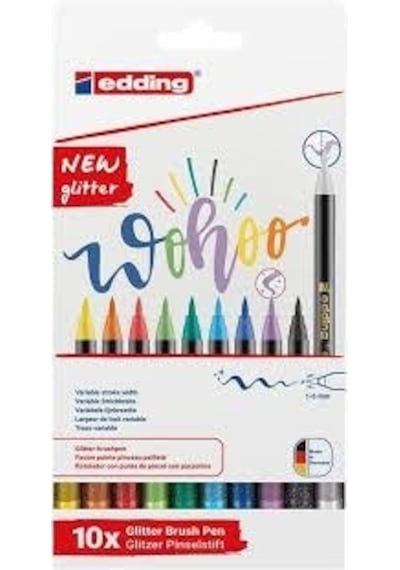 Keçeli Kalem Edding Fırça Uçlu Simli Kalem 1 - 6 MM 10'lu