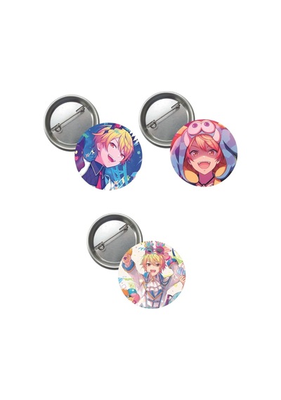Hatsune Miku Pjsekai Project Sekai Colorful Anime Buton Rozet 3 Adet 37mm Tenma Tsukasa Altın - Beyaz - Siyah