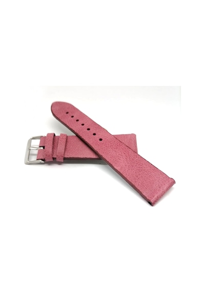 Her Saate Uyumlu Hakiki Grizi Deri Saat Kordonu 22 Mm Pembe