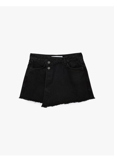 Koton Denim Mini Siyah Kadın Şort 6sal40001md