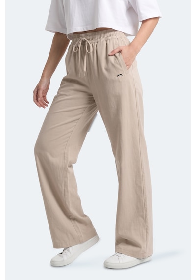 Slazenger Sunflower Kadın Bol Paça Bej Eşofman Altı
