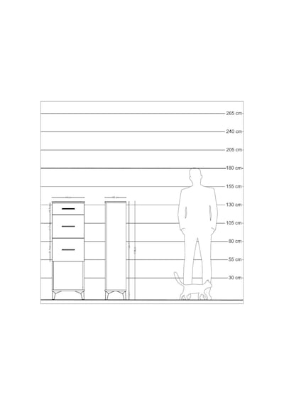 Arges Dolap 3 Çekmeceli 44x30x134 Çam-antrasit Atlas Çam