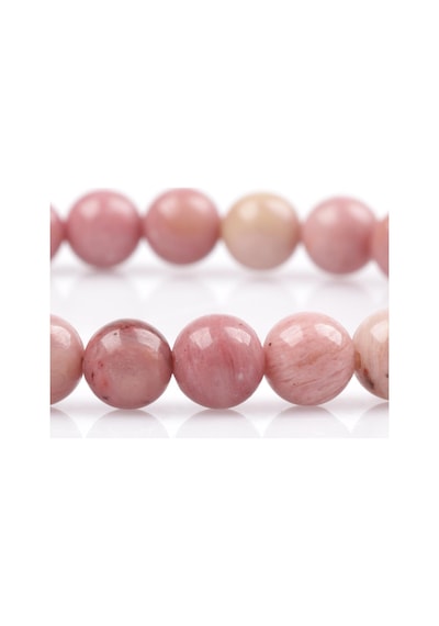 Pembe Jasper Doğal Taş Bileklik 6 Mm Küre Kesim Çok Renkli