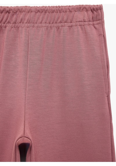 Koton Beli Lastikli Viskon Karışımlı Geniş Paça Pantolon Pembe 7wkg40095ak Gül