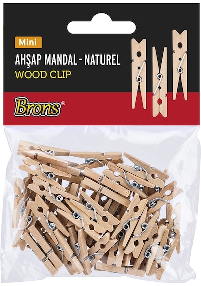 Brons Naturel Mini Ahşap Mandal Br-909