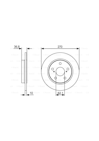 Toyota Corolla Uyumlu 1.4D4D 2006-2019 Bosch Arka Disk 2 Adet Toyota Corolla Uyumlu 1.4D4D 2006-2019 Bosch Arka Disk 2 Adet