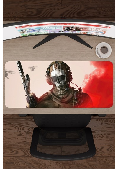 Call Of Duty Kaymaz Dikişli Kauçuk Oyuncu Mousepad V1 - 70x30 Xl Gaming Mouse Pad Fare Altlığı