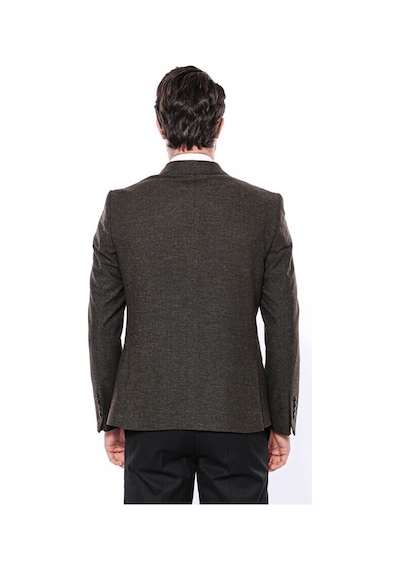 Sivri Yaka Tek Düğme Haki Slim Fit Ceket Wessi 001
