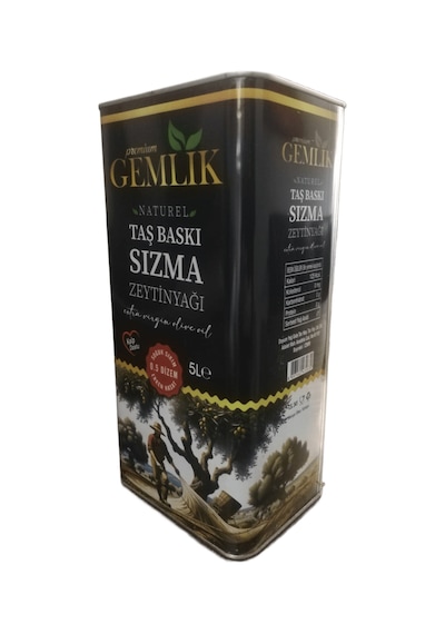 Sızma Zeytinyağı 5 lt. (Naturel & Soğuk Sıkım Taş Baskı)