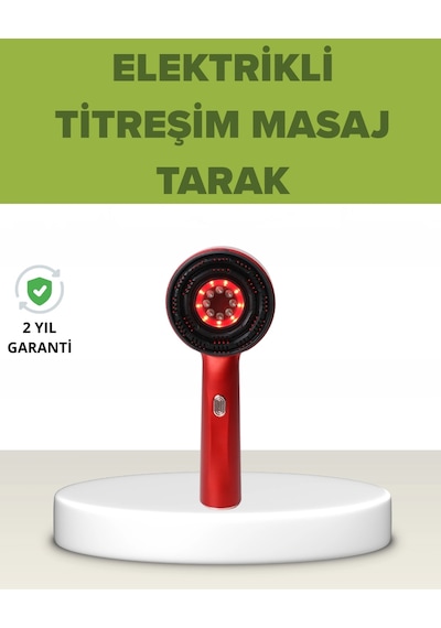 Mey İthalat Elektrikli Titreşim Masaj Tarak Kırmızı Işık Terapi