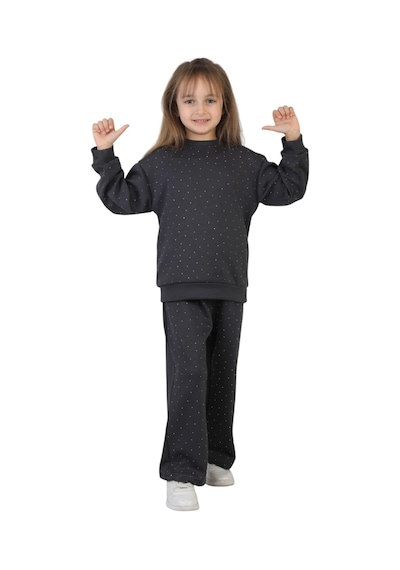 Erdem Kıds Kız Çocuk Taşlı Pijama Takımı Rahat Kalıp Günlük-casual Takım İkili Takım Füme Füme Erdem Kıds Kız Çocuk Taşlı Pijama Takımı Rahat Kalıp Günlük-casual Takım İkili Takım Füme Füme