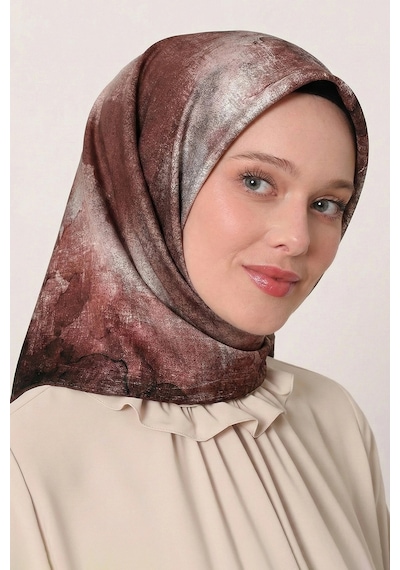 Levidor Tensel Eşarp Batik Desen Siyah Bordo Siyah Bordo