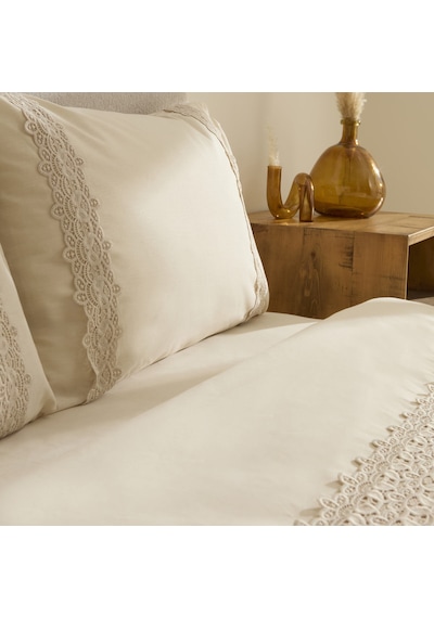 Karaca Home Nuvia Güpürlü Çift Kişilik Nevresin Takımı Bej Bej