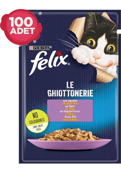 Purina Felix Kuzu Etli Pouch Yetişkin Kedi Maması 100 x 85 G
