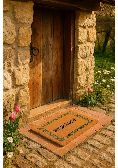 Valerine Life Velür Coco Dokulu Welcome Hoş Geldiniz Kapı Önü Dış Mekan Paspası 45x70cm 27ycm260115 Kahverengi