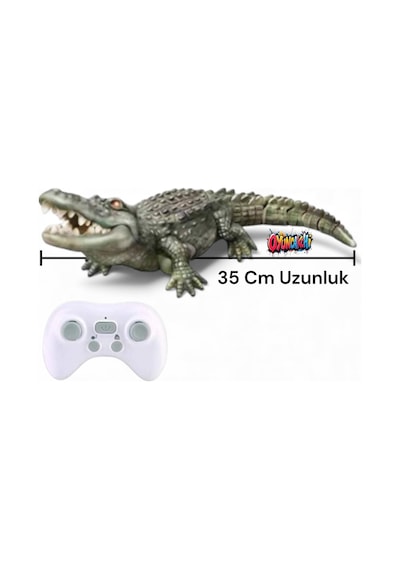Uzaktan Kumandalı Full Fonk Timsah Oyuncak 35 Cm Büyük Boy Haki