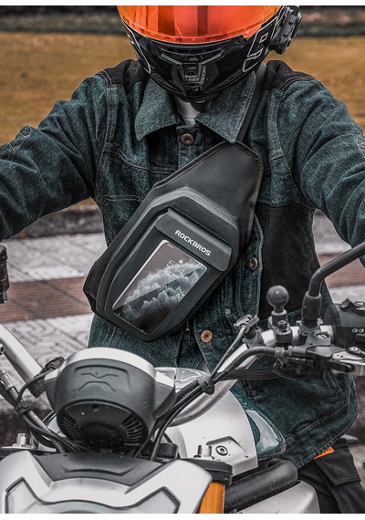 Rockbros Mıknatıslı Dokunmatik Ekranlı Motosiklet Depo Üstü Çantası Tank Bag Alüminyum - Siyah
