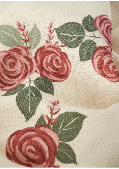 Bella Maison Rose Baskılı Masa Örtüsü Krem 150x250 Cm Krem
