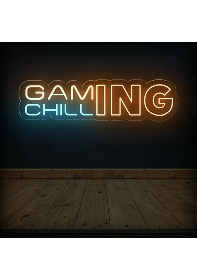 Gamıng Chıll Yazılı Neon Tabela Turuncu