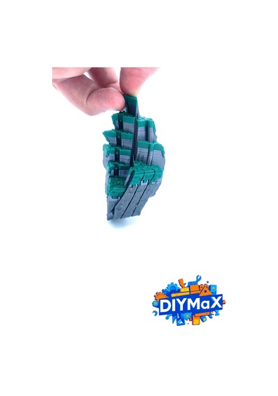 Voksel Fidget Çim Küp 3.5cm Pixel Art Kaydırmalı Stres Oyuncağı El Oyuncağı - Gri