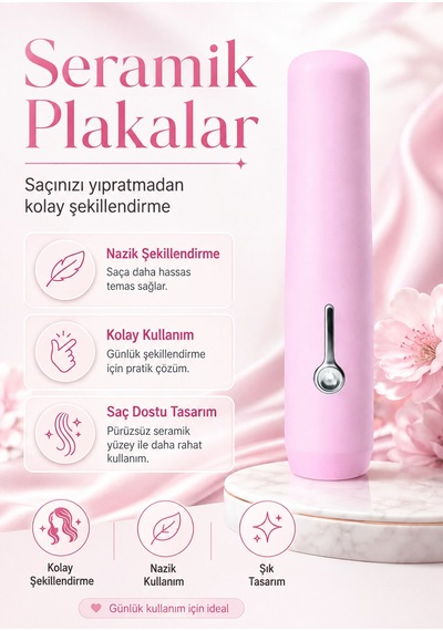Şarjlı Kablosuz Saç Düzleştirici Seramik Plakalı İki Isı Ayarlı Usb-c Seyehat Tipi Taşınabilir Saç Ütüsü