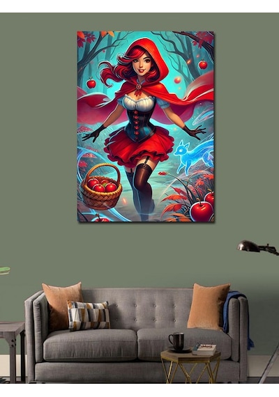 Kanvas Tablo Kırmızı Başlıklı Kız 50cmx70cm