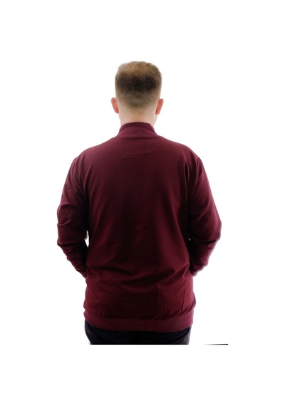 Mode Xl Büyük Beden Erkek Eşofman Üstü Dik Yaka Fermuarlı Brooklyn U24522 Mürdüm Mürdüm