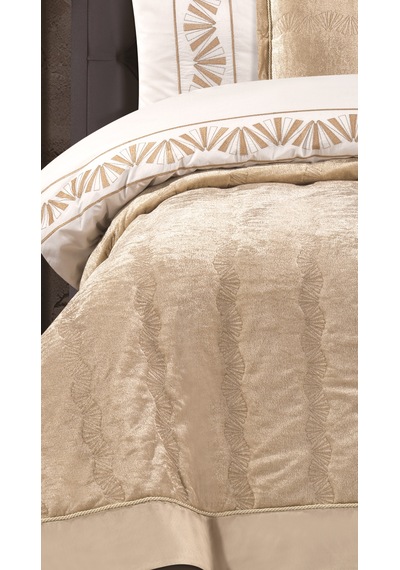 Goldroom Home Verona Nakışlı Çeyiz Seti 8 Parça Vizon