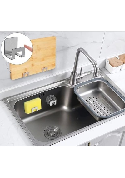 Kendinden Yapışkanlı Sünger Tutucu Krom 2 Li Paket Çok Renkli