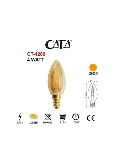 Cata 10 Adet Ct-4280 Rustik Ampul (4W)