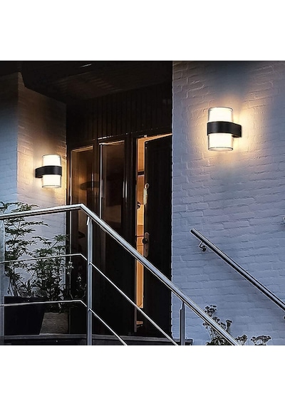 Silindir Led Aplik 12 Watt Gün Işığı 3200k İç Mekan Ve Dış Mekan Cata Bora Led Aplik Ip54 Siyah
