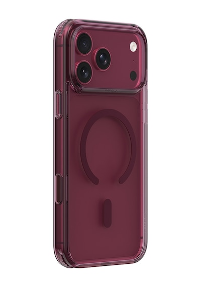 Apple iPhone 18 Pro Uyumlu Kılıf M-safe Şarj Özellikli Raptic Air Clear Serisi Airbagli Kapak Bordo